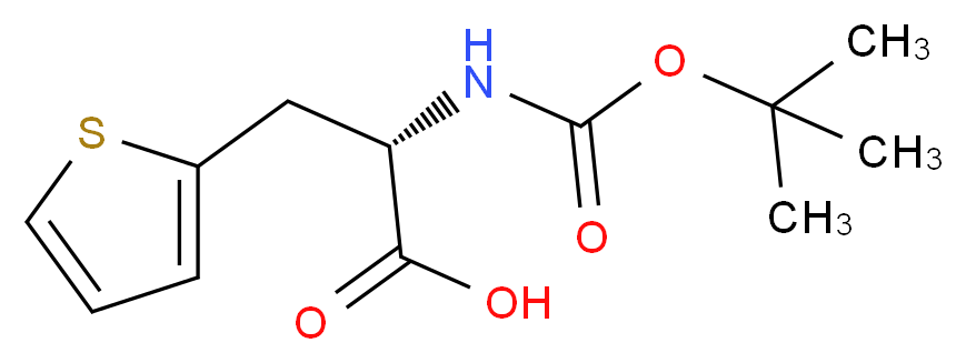 (2S)-2-{[(tert-butoxy)carbonyl]amino}-3-(thiophen-2-yl)propanoic acid_分子结构_CAS_78452-55-8