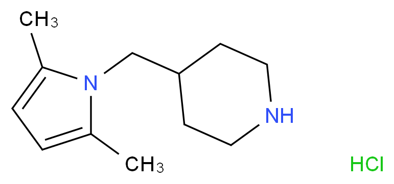 4-[(2,5-Dimethyl-1H-pyrrol-1-yl)methyl]piperidine hydrochloride_分子结构_CAS_)