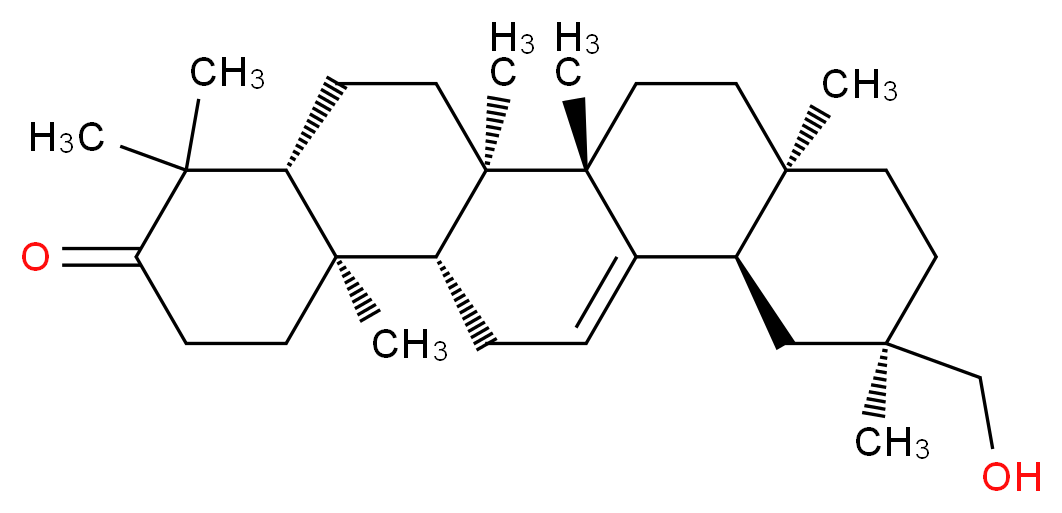 (4aR,6aR,6bS,8aS,11R,12aR,14aR,14bR)-11-(hydroxymethyl)-4,4,6a,6b,8a,11,14b-heptamethyl-1,2,3,4,4a,5,6,6a,6b,7,8,8a,9,10,11,12,12a,14,14a,14b-icosahydropicen-3-one_分子结构_CAS_152253-67-3