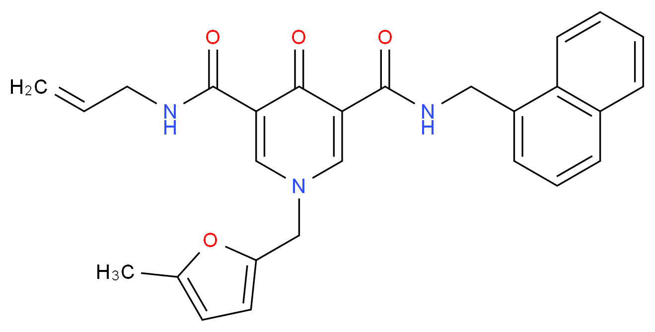 N-allyl-1-[(5-methyl-2-furyl)methyl]-N'-(1-naphthylmethyl)-4-oxo-1,4-dihydro-3,5-pyridinedicarboxamide_分子结构_CAS_)