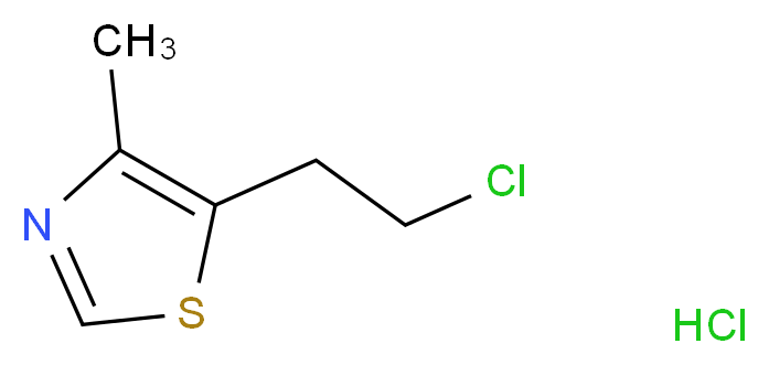 5-(2-chloroethyl)-4-methyl-1,3-thiazole hydrochloride_分子结构_CAS_6001-74-7