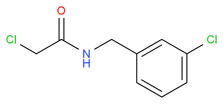 2-chloro-N-[(3-chlorophenyl)methyl]acetamide_分子结构_CAS_99585-87-2