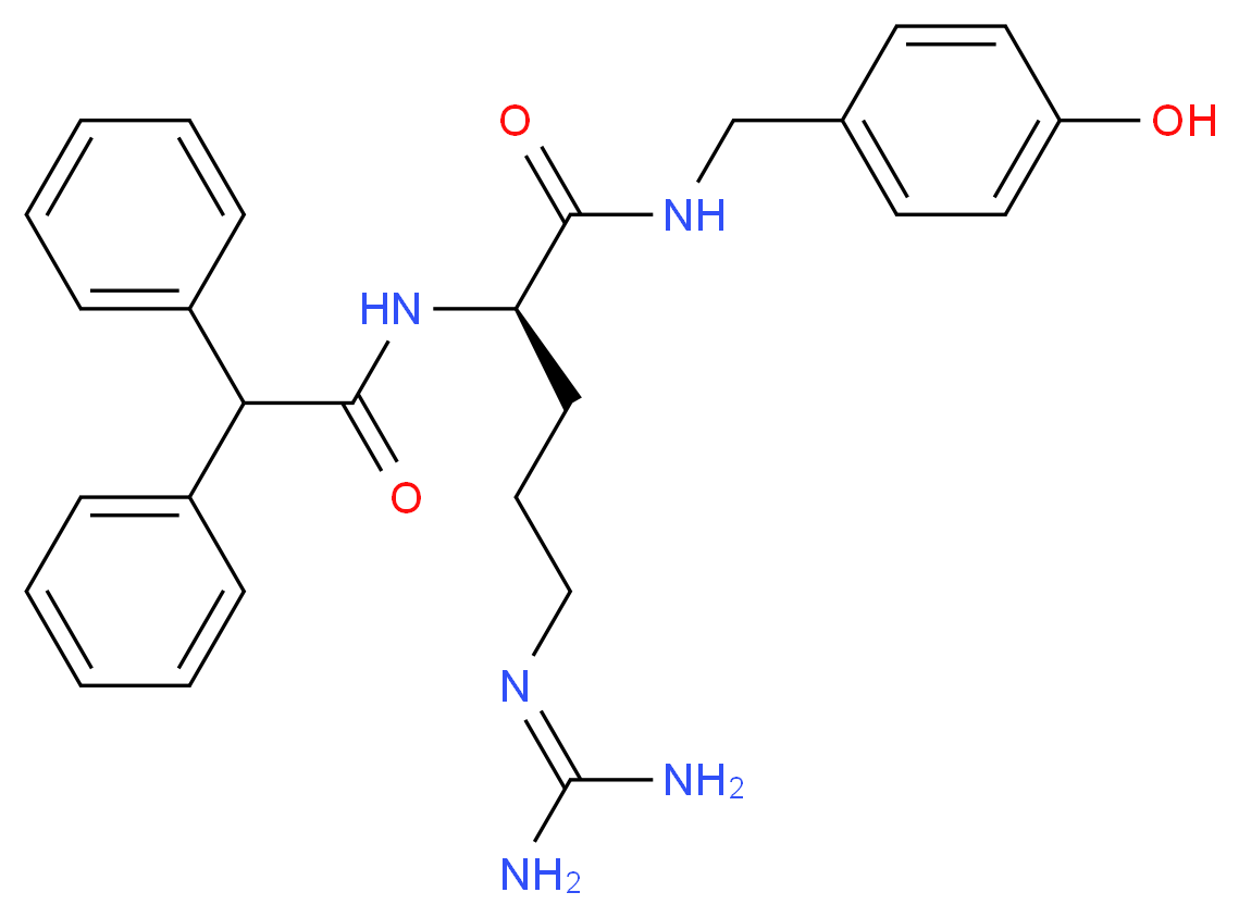 (2R)-5-[(diaminomethylidene)amino]-2-(2,2-diphenylacetamido)-N-[(4-hydroxyphenyl)methyl]pentanamide_分子结构_CAS_159013-54-4