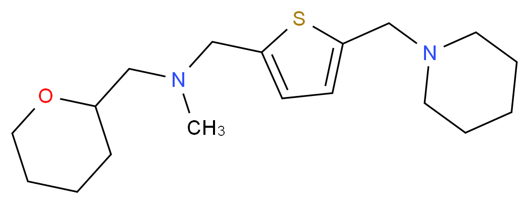 N-methyl-1-[5-(piperidin-1-ylmethyl)-2-thienyl]-N-(tetrahydro-2H-pyran-2-ylmethyl)methanamine_分子结构_CAS_)