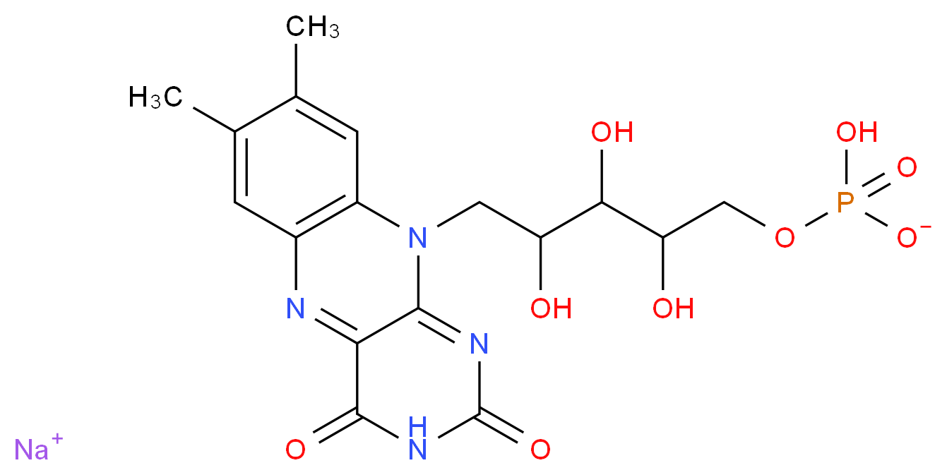 RIBOFLAVIN-5'-PHOSPHATE SODIUM SALT_分子结构_CAS_130-40-5)