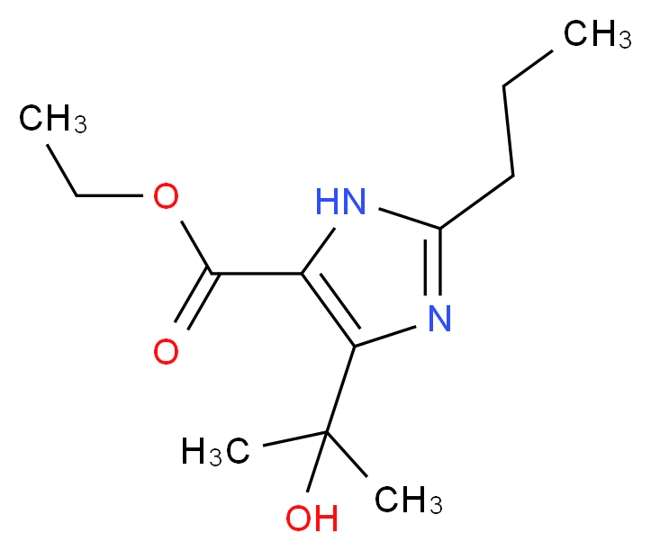 Ethyl 4-(1-hydroxy-1-methylethyl)-2-propylimidazole-5-carboxylate_分子结构_CAS_144689-93-0)