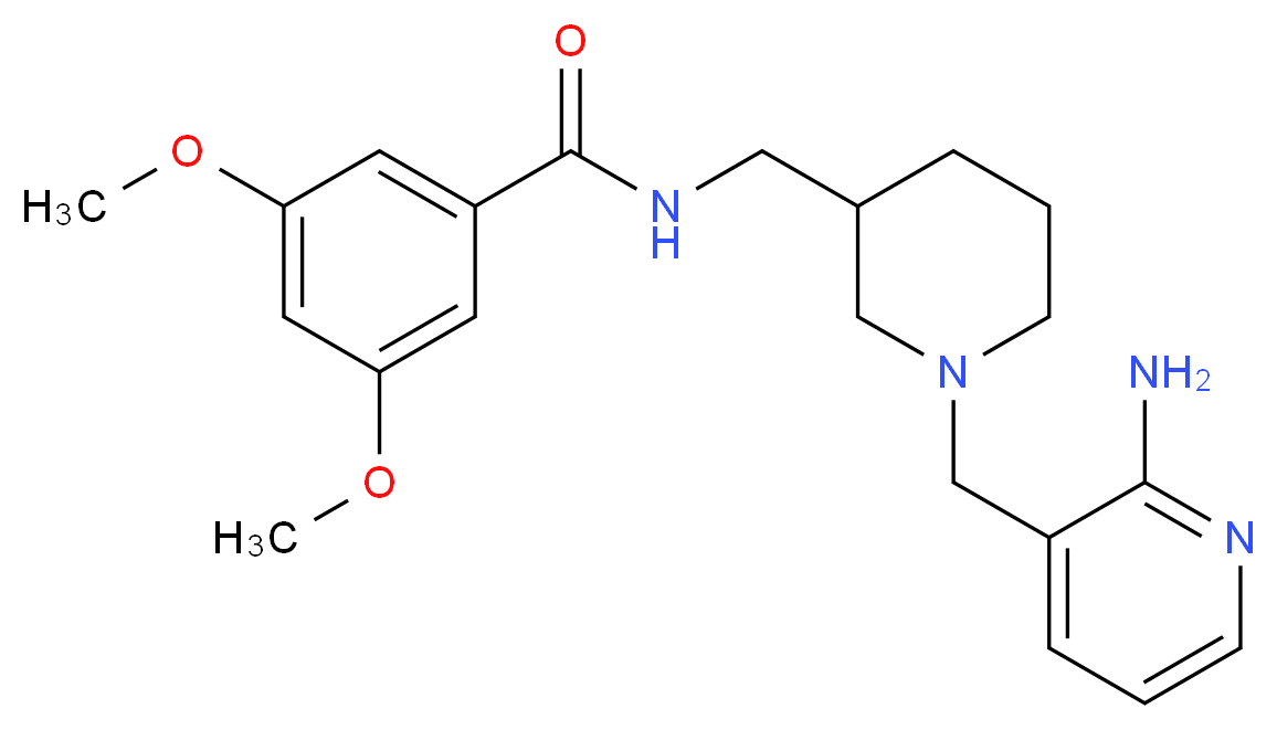 N-({1-[(2-aminopyridin-3-yl)methyl]piperidin-3-yl}methyl)-3,5-dimethoxybenzamide_分子结构_CAS_)