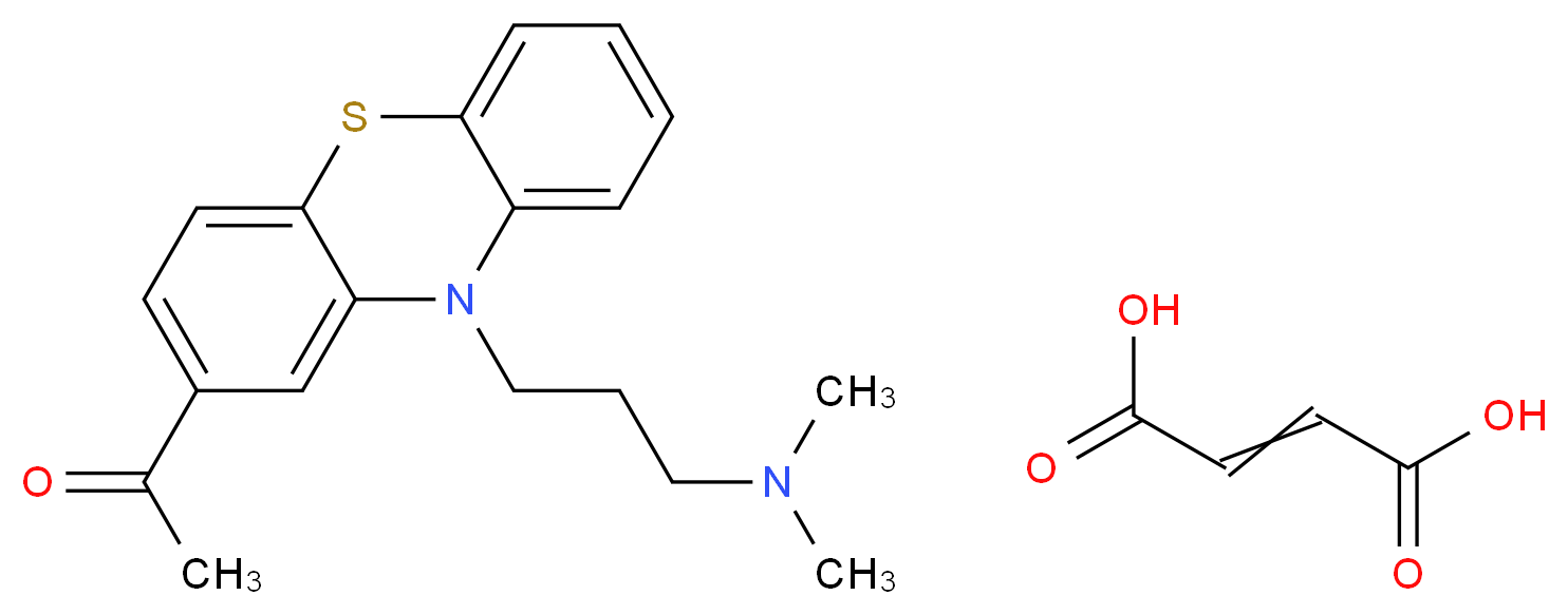 1-{10-[3-(dimethylamino)propyl]-10H-phenothiazin-2-yl}ethan-1-one; but-2-enedioic acid_分子结构_CAS_3598-37-6