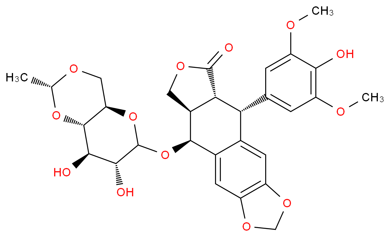 (10R,11R,15R,16S)-16-{[(2R,4aR,7R,8R,8aS)-7,8-dihydroxy-2-methyl-hexahydro-2H-pyrano[3,2-d][1,3]dioxin-6-yl]oxy}-10-(4-hydroxy-3,5-dimethoxyphenyl)-4,6,13-trioxatetracyclo[7.7.0.0<sup>3</sup>,<sup>7</sup>.0<sup>1</sup><sup>1</sup>,<sup>1</sup><sup>5</sup>]hexadeca-1,3(7),8-trien-12-one_分子结构_CAS_33419-42-0