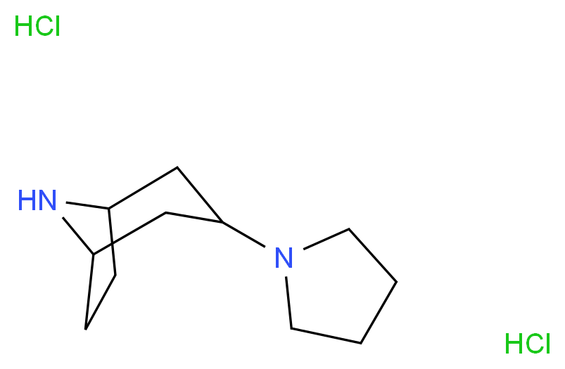 3-(1-Pyrrolidinyl)-8-azabicyclo[3.2.1]octane dihydrochloride_分子结构_CAS_)