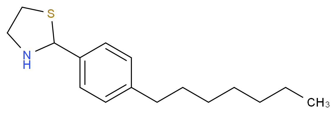 2-(4-Heptylphenyl)-1,3-thiazolane_分子结构_CAS_)