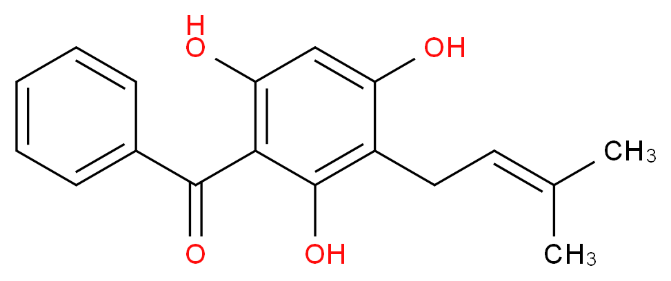 2-benzoyl-4-(3-methylbut-2-en-1-yl)benzene-1,3,5-triol_分子结构_CAS_93796-20-4