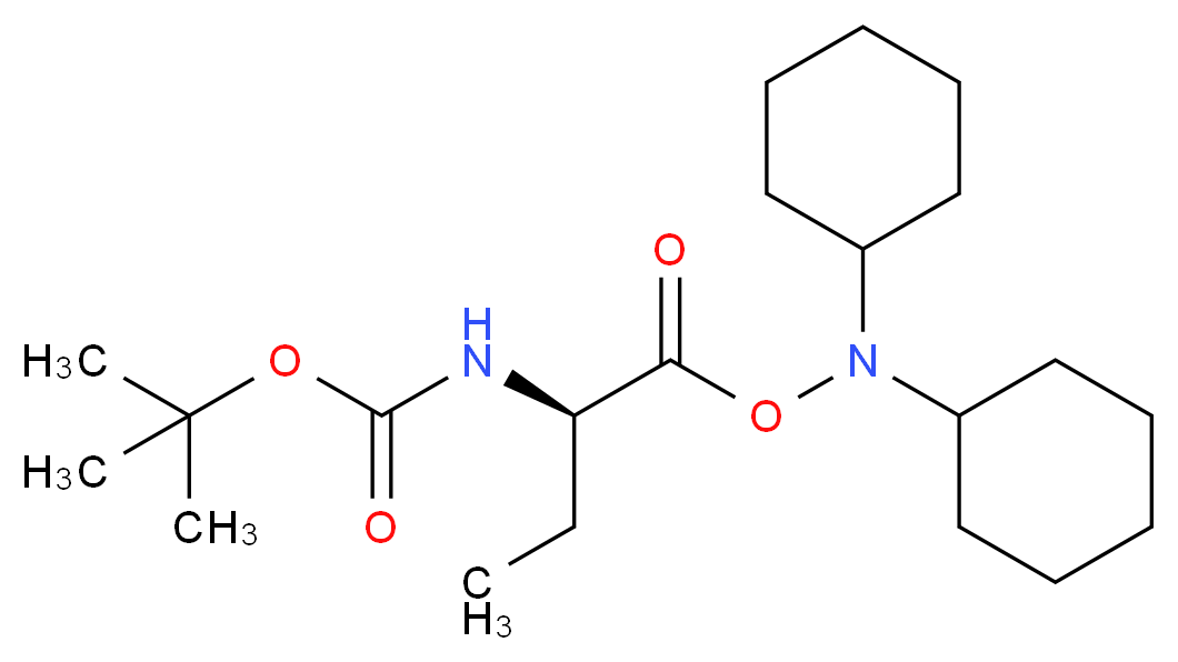 dicyclohexylamino (2R)-2-{[(tert-butoxy)carbonyl]amino}butanoate_分子结构_CAS_27494-47-9