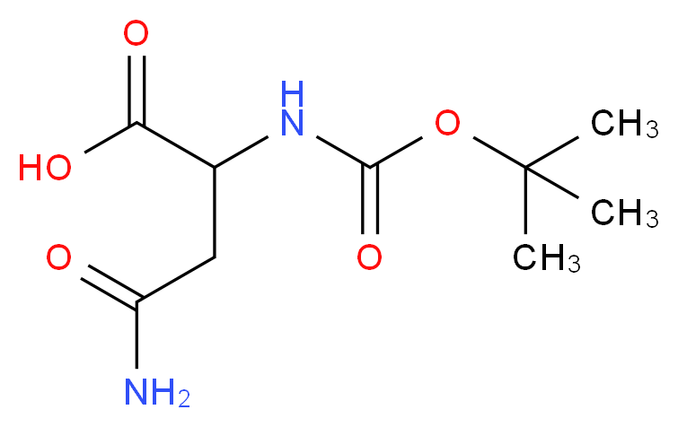 4-amino-2-[(tert-butoxycarbonyl)amino]-4-oxobutanoic acid_分子结构_CAS_142847-17-4)