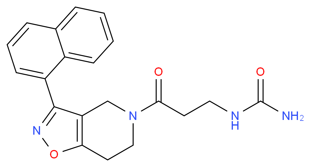 N-{3-[3-(1-naphthyl)-6,7-dihydroisoxazolo[4,5-c]pyridin-5(4H)-yl]-3-oxopropyl}urea (non-preferred name)_分子结构_CAS_)