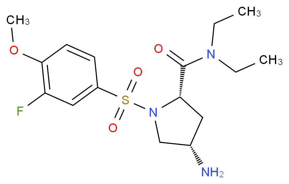 (4S)-4-amino-N,N-diethyl-1-[(3-fluoro-4-methoxyphenyl)sulfonyl]-L-prolinamide_分子结构_CAS_)