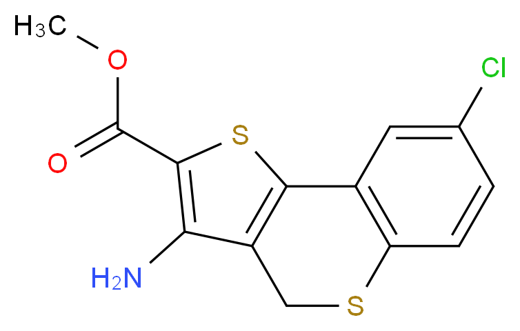 methyl 3-amino-8-chloro-4H-thieno[3,2-c]thiochromene-2-carboxylate_分子结构_CAS_254982-11-1