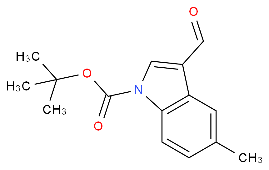 1-Boc-5-Methyl-3-formylindole_分子结构_CAS_914348-94-0)