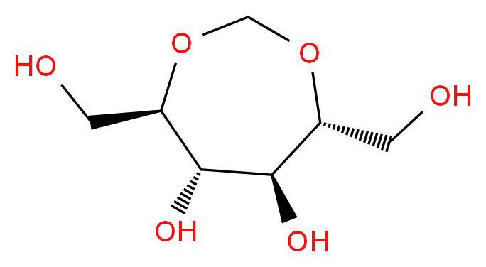 (4R,5S,6S,7R)-4,7-bis(hydroxymethyl)-1,3-dioxepane-5,6-diol_分子结构_CAS_36566-49-1