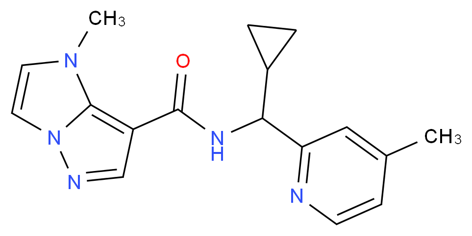 N-[cyclopropyl(4-methylpyridin-2-yl)methyl]-1-methyl-1H-imidazo[1,2-b]pyrazole-7-carboxamide_分子结构_CAS_)