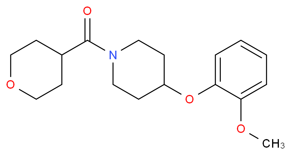 4-(2-methoxyphenoxy)-1-(tetrahydro-2H-pyran-4-ylcarbonyl)piperidine_分子结构_CAS_)