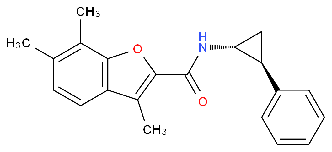 3,6,7-trimethyl-N-[(1R*,2S*)-2-phenylcyclopropyl]-1-benzofuran-2-carboxamide_分子结构_CAS_)