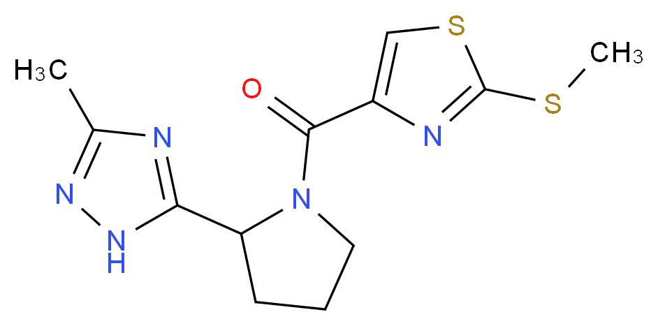 3-methyl-5-(1-{[2-(methylthio)-1,3-thiazol-4-yl]carbonyl}pyrrolidin-2-yl)-1H-1,2,4-triazole_分子结构_CAS_)
