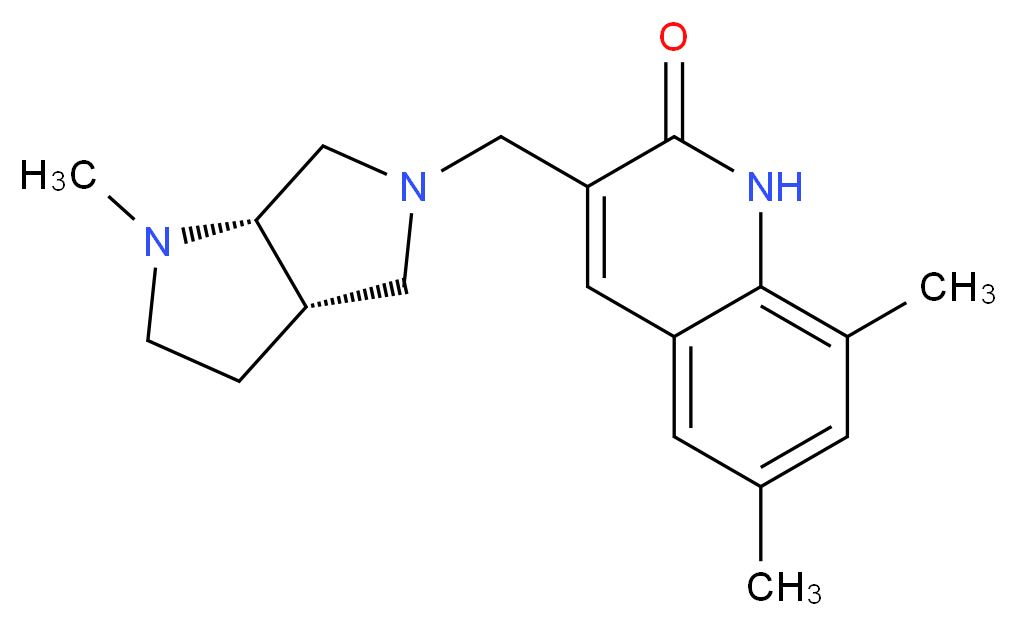 6,8-dimethyl-3-{[(3aS,6aS)-1-methylhexahydropyrrolo[3,4-b]pyrrol-5(1H)-yl]methyl}quinolin-2(1H)-one_分子结构_CAS_)
