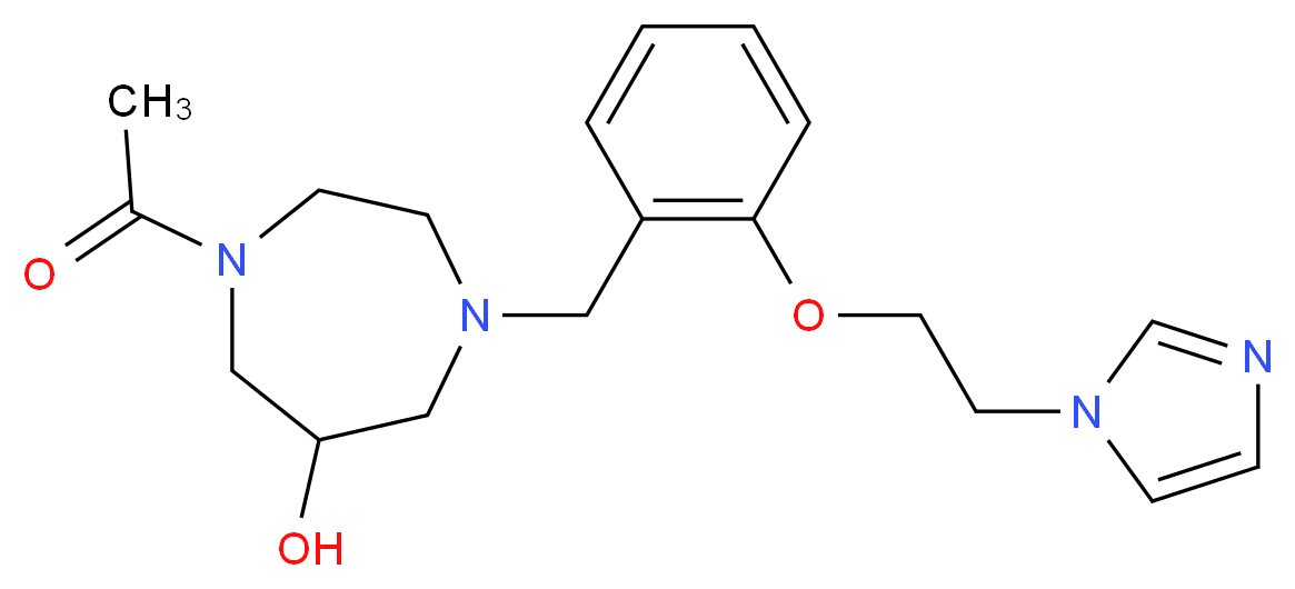 1-acetyl-4-{2-[2-(1H-imidazol-1-yl)ethoxy]benzyl}-1,4-diazepan-6-ol_分子结构_CAS_)