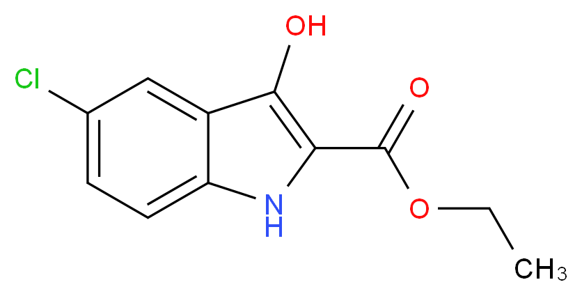 5-CHLORO-3-HYDROXY-1H-INDOLE-2-CARBOXYLIC ACID ETHYL ESTER_分子结构_CAS_153501-18-9)