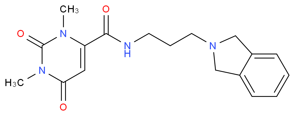 N-[3-(1,3-dihydro-2H-isoindol-2-yl)propyl]-1,3-dimethyl-2,6-dioxo-1,2,3,6-tetrahydro-4-pyrimidinecarboxamide_分子结构_CAS_)