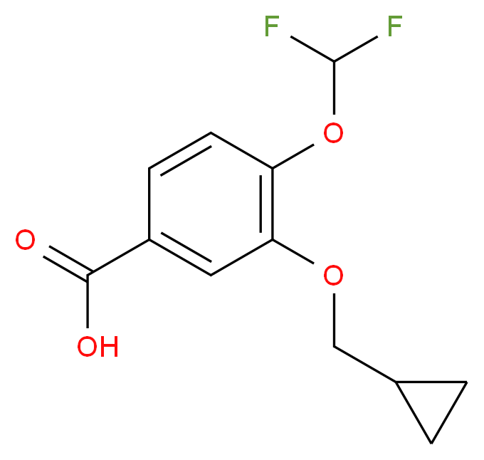 3-Cyclopropylmethoxy-4-difluoromethoxybenzoic Acid _分子结构_CAS_162401-62-9)