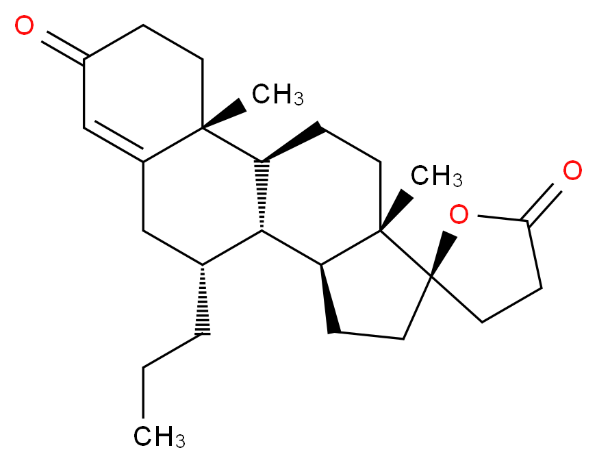 (1'S,2R,2'R,9'R,10'R,11'S,15'S)-2',15'-dimethyl-9'-propylspiro[oxolane-2,14'-tetracyclo[8.7.0.0<sup>2</sup>,<sup>7</sup>.0<sup>1</sup><sup>1</sup>,<sup>1</sup><sup>5</sup>]heptadecan]-6'-ene-5,5'-dione_分子结构_CAS_76676-33-0