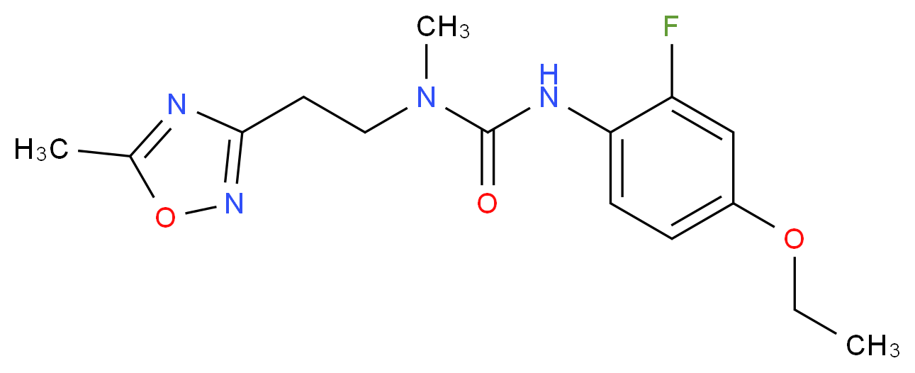 N'-(4-ethoxy-2-fluorophenyl)-N-methyl-N-[2-(5-methyl-1,2,4-oxadiazol-3-yl)ethyl]urea_分子结构_CAS_)