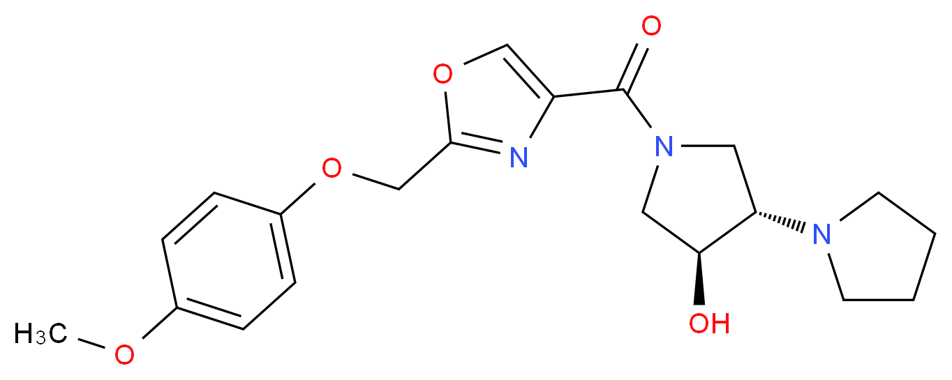 (3'S*,4'S*)-1'-({2-[(4-methoxyphenoxy)methyl]-1,3-oxazol-4-yl}carbonyl)-1,3'-bipyrrolidin-4'-ol_分子结构_CAS_)