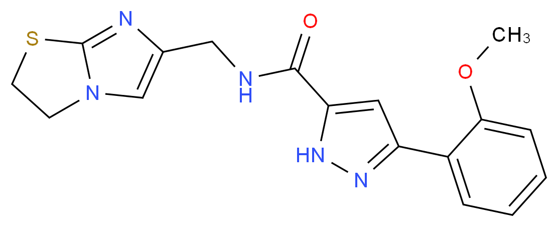 N-(2,3-dihydroimidazo[2,1-b][1,3]thiazol-6-ylmethyl)-3-(2-methoxyphenyl)-1H-pyrazole-5-carboxamide_分子结构_CAS_)