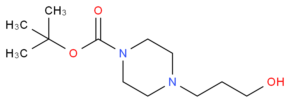 1-叔丁氧羰基-4-(3-羟基丙烷)哌嗪_分子结构_CAS_132710-90-8)