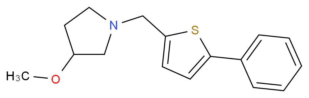 3-methoxy-1-[(5-phenyl-2-thienyl)methyl]pyrrolidine_分子结构_CAS_)