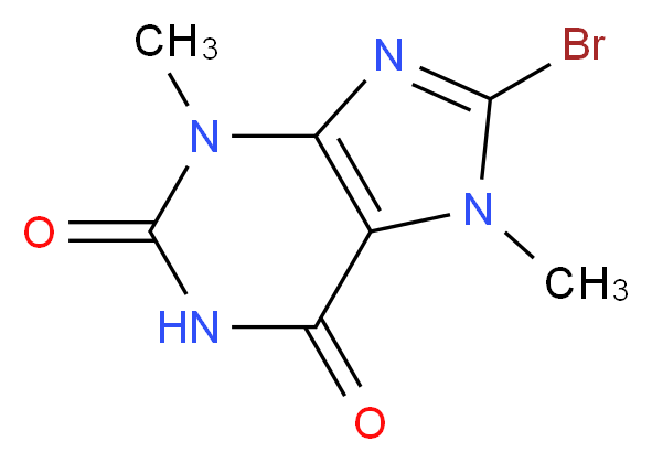 8-bromo-3,7-dimethyl-1H-purine-2,6(3H,7H)-dione_分子结构_CAS_)