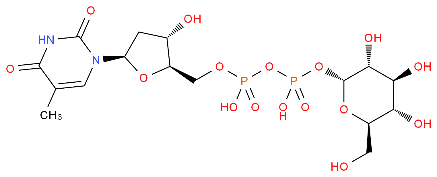 {[hydroxy({[(2R,3R,4S,5S,6R)-3,4,5-trihydroxy-6-(hydroxymethyl)oxan-2-yl]oxy})phosphoryl]oxy}({[(2R,3S,5R)-3-hydroxy-5-(5-methyl-2,4-dioxo-1,2,3,4-tetrahydropyrimidin-1-yl)oxolan-2-yl]methoxy})phosphinic acid_分子结构_CAS_2196-62-5