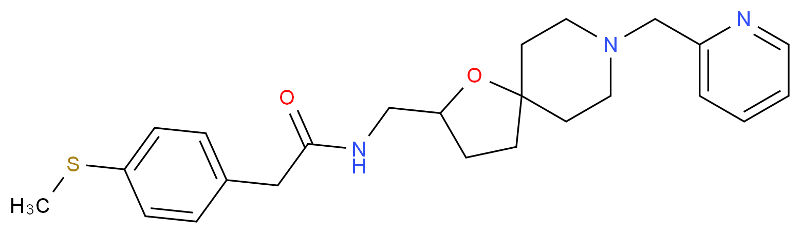2-[4-(methylthio)phenyl]-N-{[8-(2-pyridinylmethyl)-1-oxa-8-azaspiro[4.5]dec-2-yl]methyl}acetamide_分子结构_CAS_)