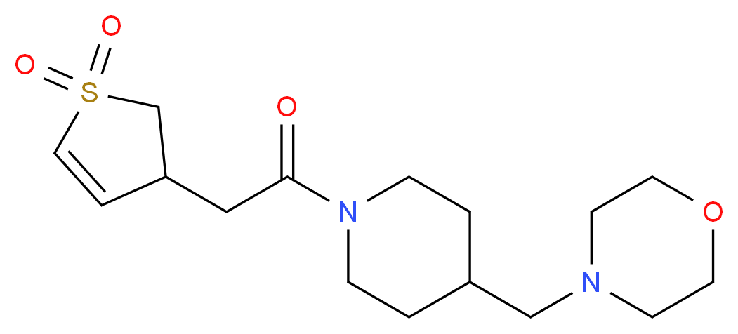 4-({1-[(1,1-dioxido-2,3-dihydro-3-thienyl)acetyl]-4-piperidinyl}methyl)morpholine_分子结构_CAS_)
