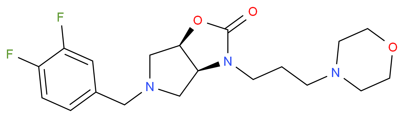 (3aS*,6aR*)-5-(3,4-difluorobenzyl)-3-(3-morpholin-4-ylpropyl)hexahydro-2H-pyrrolo[3,4-d][1,3]oxazol-2-one_分子结构_CAS_)