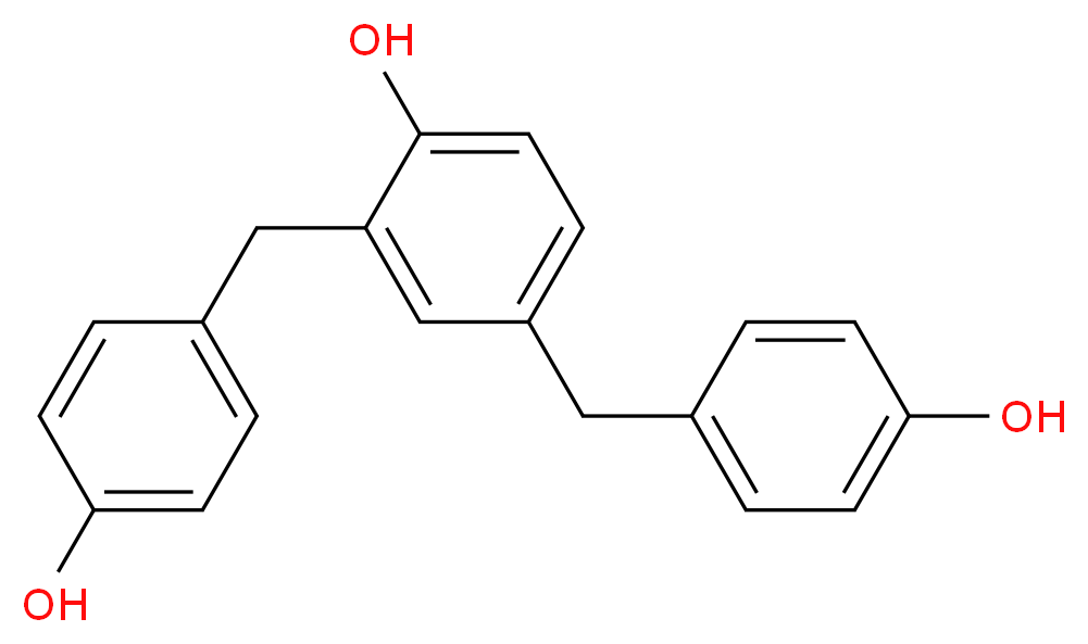 2,4-bis[(4-hydroxyphenyl)methyl]phenol_分子结构_CAS_34826-64-7