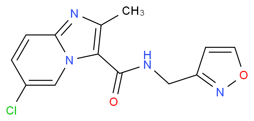 6-chloro-N-(isoxazol-3-ylmethyl)-2-methylimidazo[1,2-a]pyridine-3-carboxamide_分子结构_CAS_)