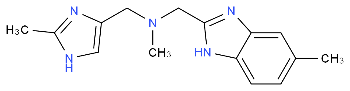 N-methyl-1-(5-methyl-1H-benzimidazol-2-yl)-N-[(2-methyl-1H-imidazol-4-yl)methyl]methanamine_分子结构_CAS_)