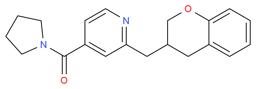 2-(3,4-dihydro-2H-chromen-3-ylmethyl)-4-(pyrrolidin-1-ylcarbonyl)pyridine_分子结构_CAS_)