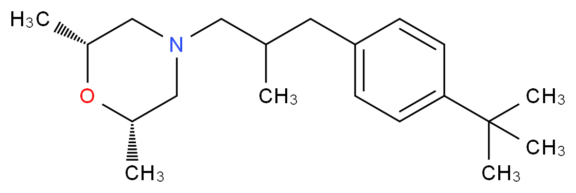 (2S,6R)-4-{2-[(4-tert-butylphenyl)methyl]propyl}-2,6-dimethylmorpholine_分子结构_CAS_67564-91-4