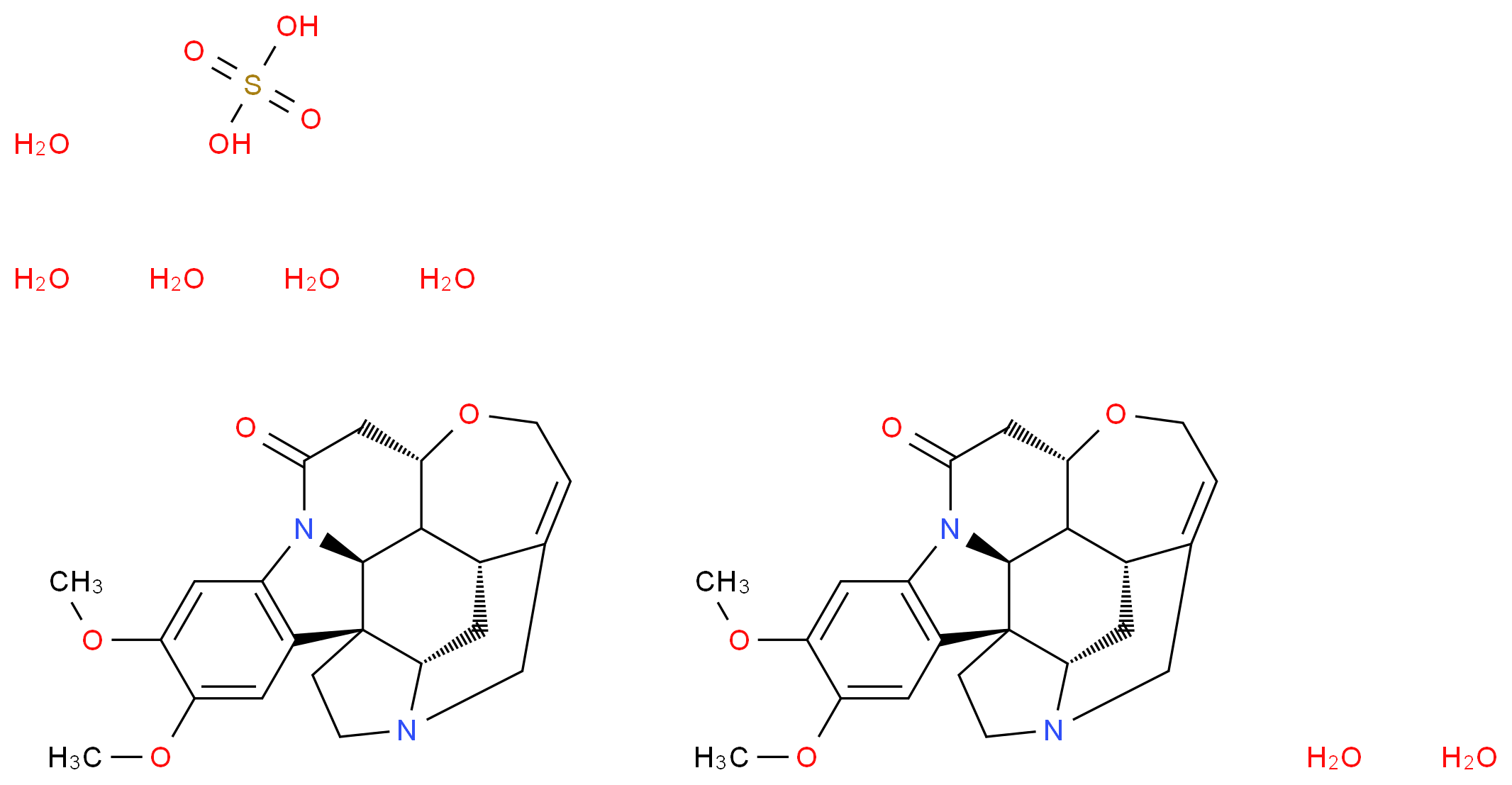 马钱子碱 硫酸酯 七水合物_分子结构_CAS_60583-39-3)