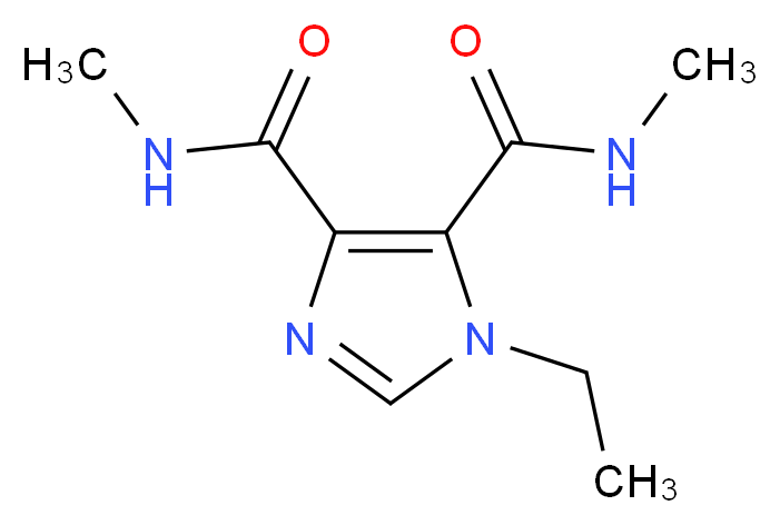 1-ethyl-4-N,5-N-dimethyl-1H-imidazole-4,5-dicarboxamide_分子结构_CAS_64-99-3